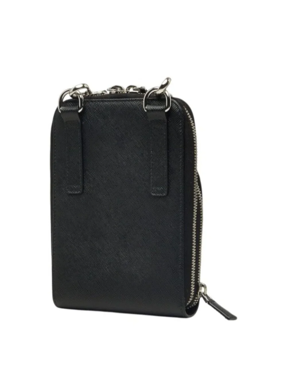 Prada Crossbody Shoulder Bag Smartphone Black Saffiano Leather